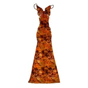 MISBHV - Flower Boho Maxi Dress in Orange